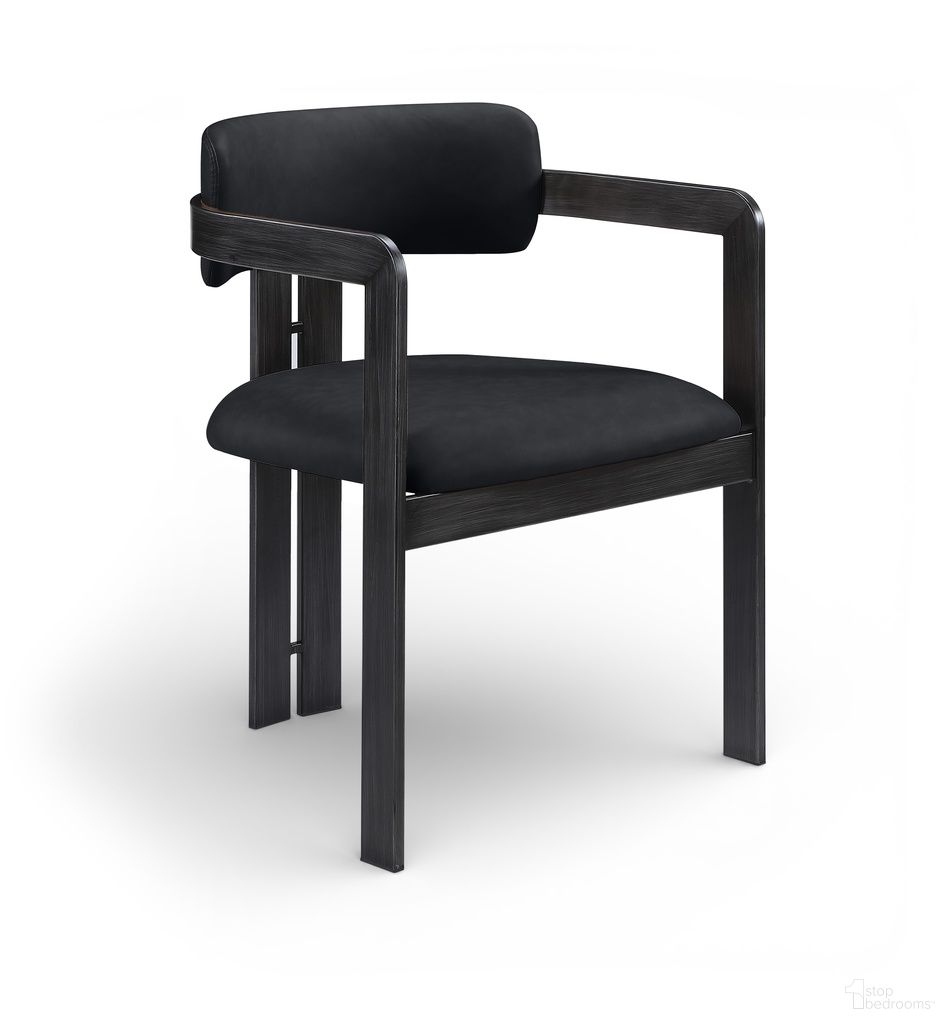 The appearance of Aurum Vegan Leather Upholstered Dining Chair Set of 2 In Black designed by Meridian in the modern / contemporary interior design. This black piece of furniture was selected by 1StopBedrooms from Aurum Collection to add a touch of cosiness and style into your home. Sku: 88093Black-C. Material: Foam. Chair Type: Arm Chair.