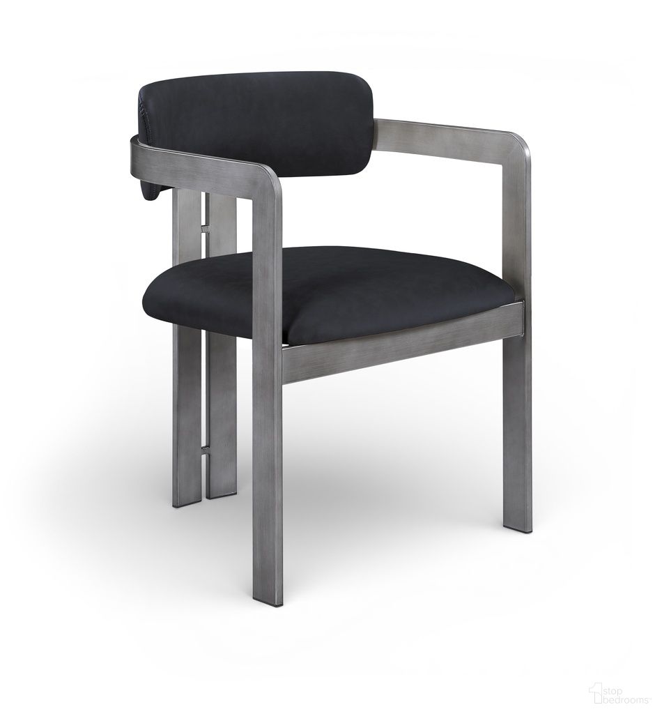 The appearance of Aurum Vegan Leather Upholstered Dining Chair Set of 2 In Black designed by Meridian in the modern / contemporary interior design. This black piece of furniture  was selected by 1StopBedrooms from Aurum Collection to add a touch of cosiness and style into your home. Sku: 88092Black-C. Material: Foam. Chair Type: Arm Chair.