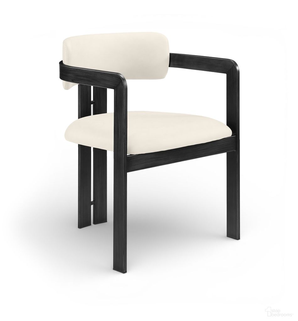 The appearance of Aurum Vegan Leather Upholstered Dining Chair Set of 2 In Cream designed by Meridian in the modern / contemporary interior design. This cream piece of furniture was selected by 1StopBedrooms from Aurum Collection to add a touch of cosiness and style into your home. Sku: 88093Cream-C. Material: Foam. Chair Type: Arm Chair.