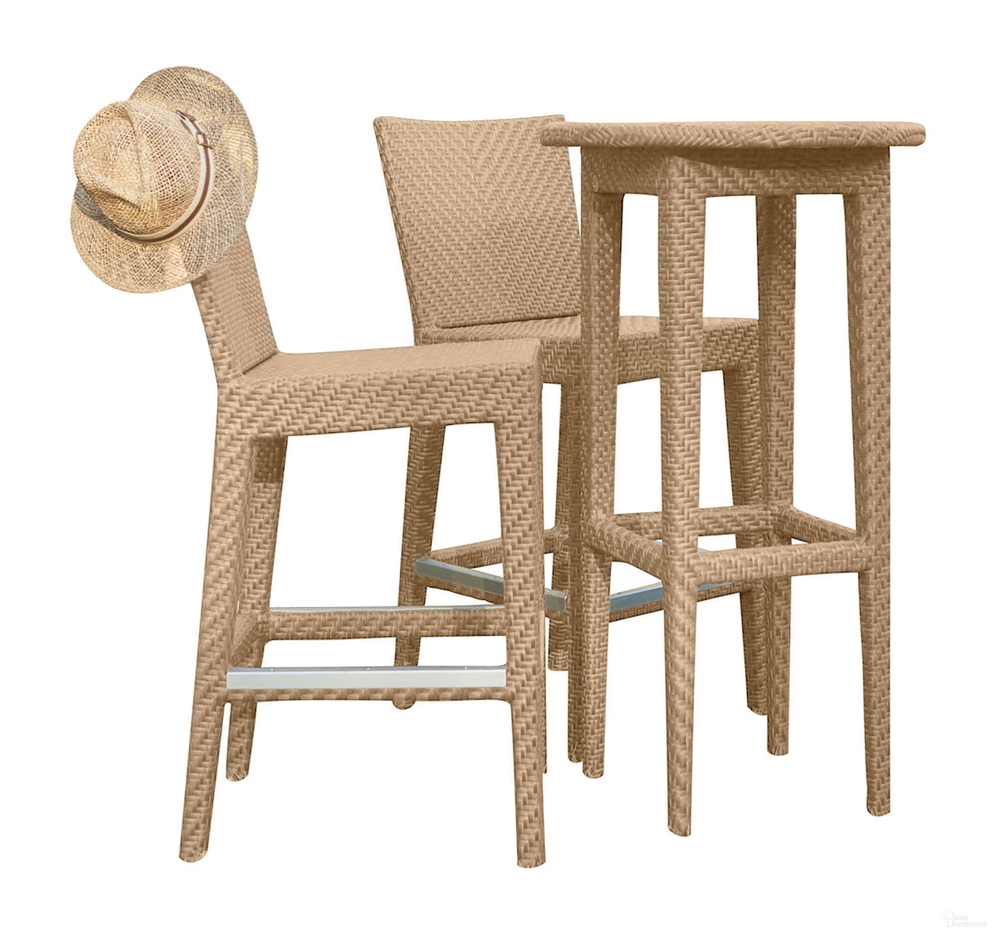 The appearance of Austin 3-Piece Round Pub Table Set In Natural designed by Pelican Reef in the modern / contemporary interior design. This natural piece of furniture was selected by 1StopBedrooms from Austin Collection to add a touch of cosiness and style into your home. Sku: PJO-3801-NAT-3PP. Material: Aluminum.