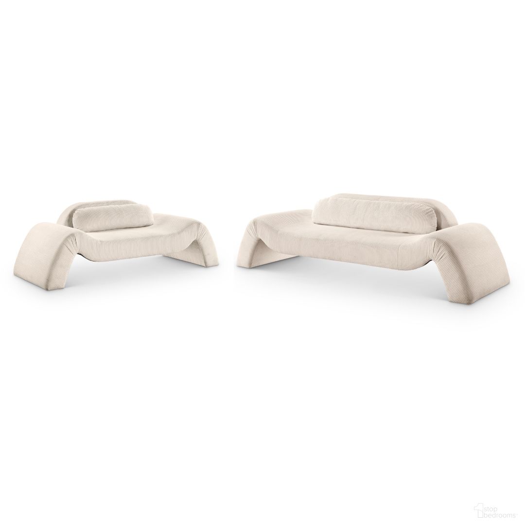 The appearance of Austin Corduroy Fabric Living Room Set In Beige designed by Meridian in the modern / contemporary interior design. This beige piece of furniture was selected by 1StopBedrooms from Austin Collection to add a touch of cosiness and style into your home. Sku: 44009Beige-S;44009Beige-L. Material: Microsuede.