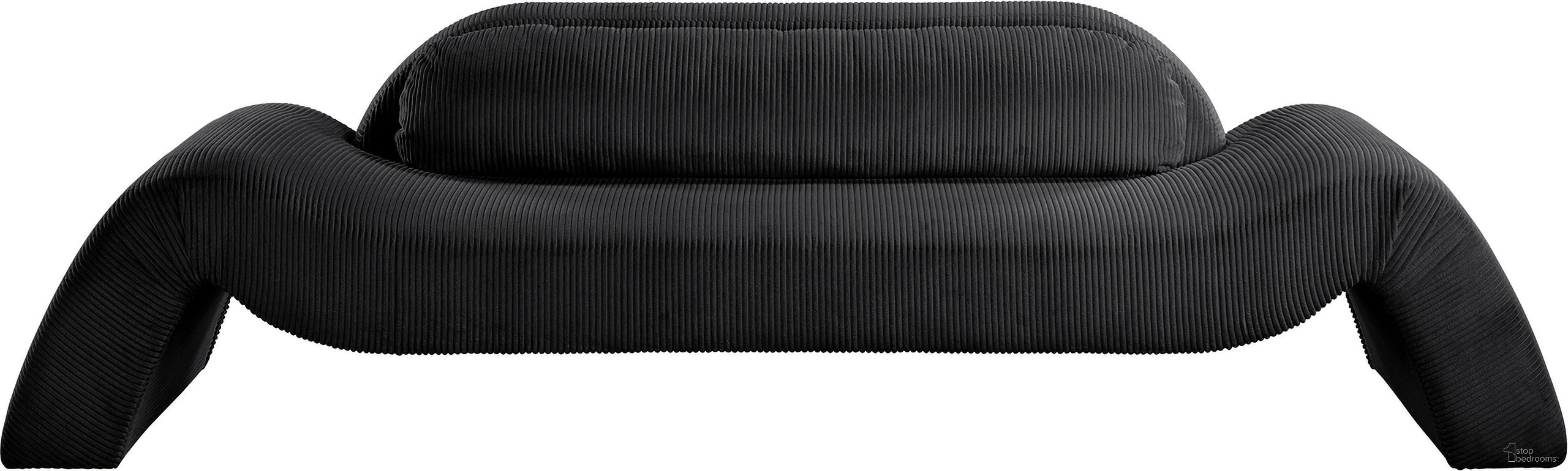 The appearance of Austin Corduroy Fabric Sofa In Black designed by Meridian in the modern / contemporary interior design. This black piece of furniture was selected by 1StopBedrooms from Austin Collection to add a touch of cosiness and style into your home. Sku: 44009Black-S. Material: Microsuede.