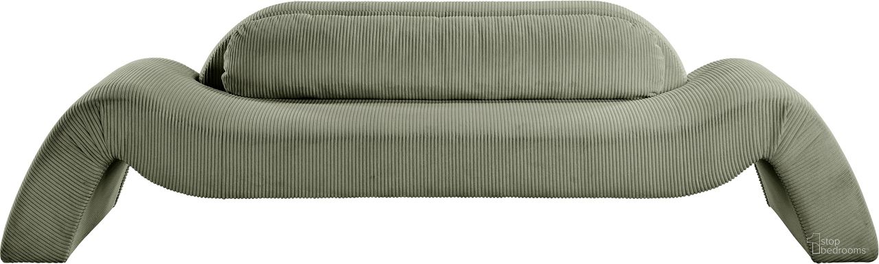 The appearance of Austin Corduroy Fabric Sofa In Green designed by Meridian in the modern / contemporary interior design. This green piece of furniture was selected by 1StopBedrooms from Austin Collection to add a touch of cosiness and style into your home. Sku: 44009Green-S. Material: Microsuede.