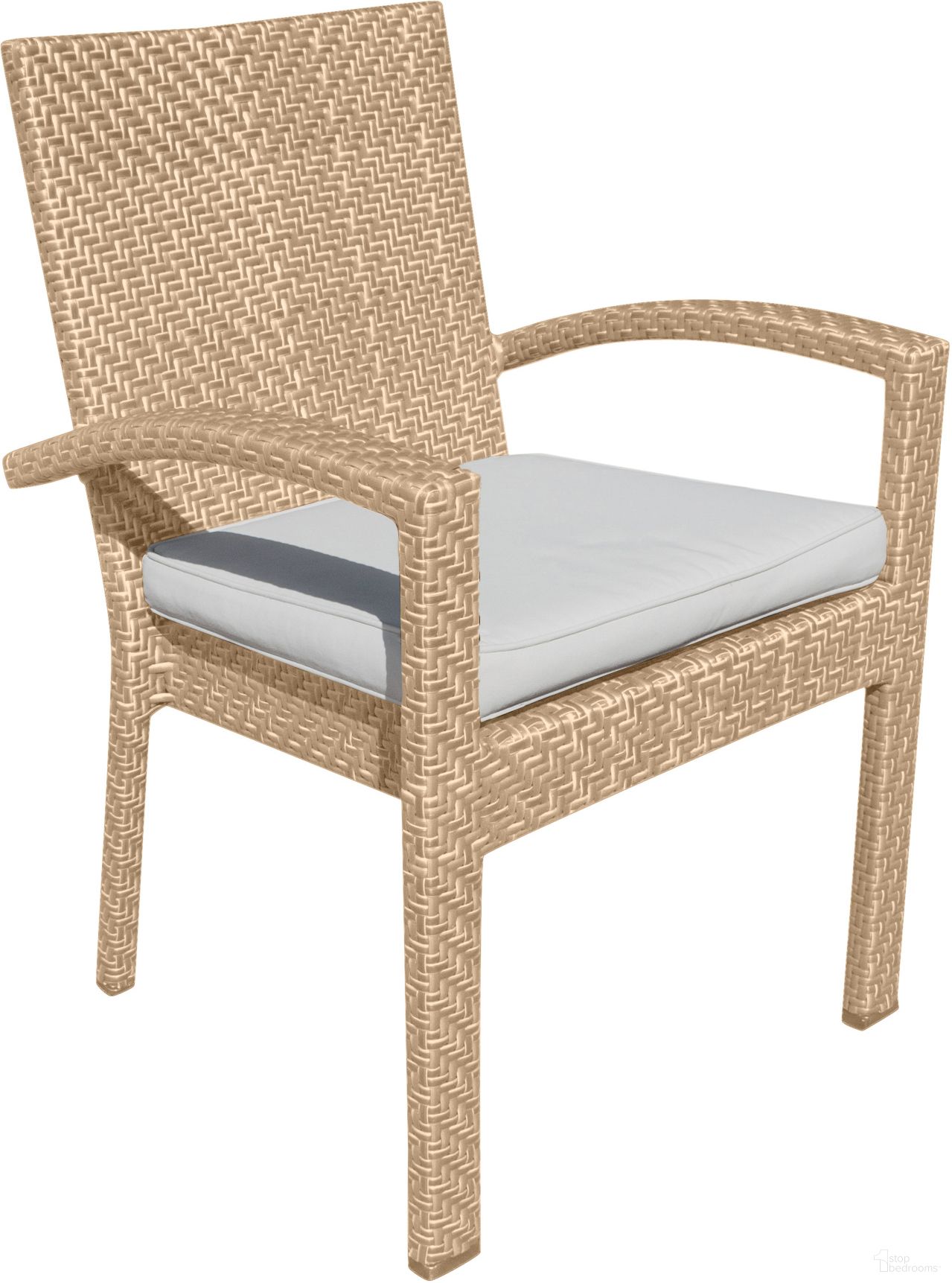 The appearance of Austin Dining Armchairs with Cushions In Natural - Set of 2 designed by Pelican Reef in the modern / contemporary interior design. This natural piece of furniture  was selected by 1StopBedrooms from Austin Collection to add a touch of cosiness and style into your home. Sku: PJO-3801-NAT-AC-CUSH-SET2. Material: Aluminum.