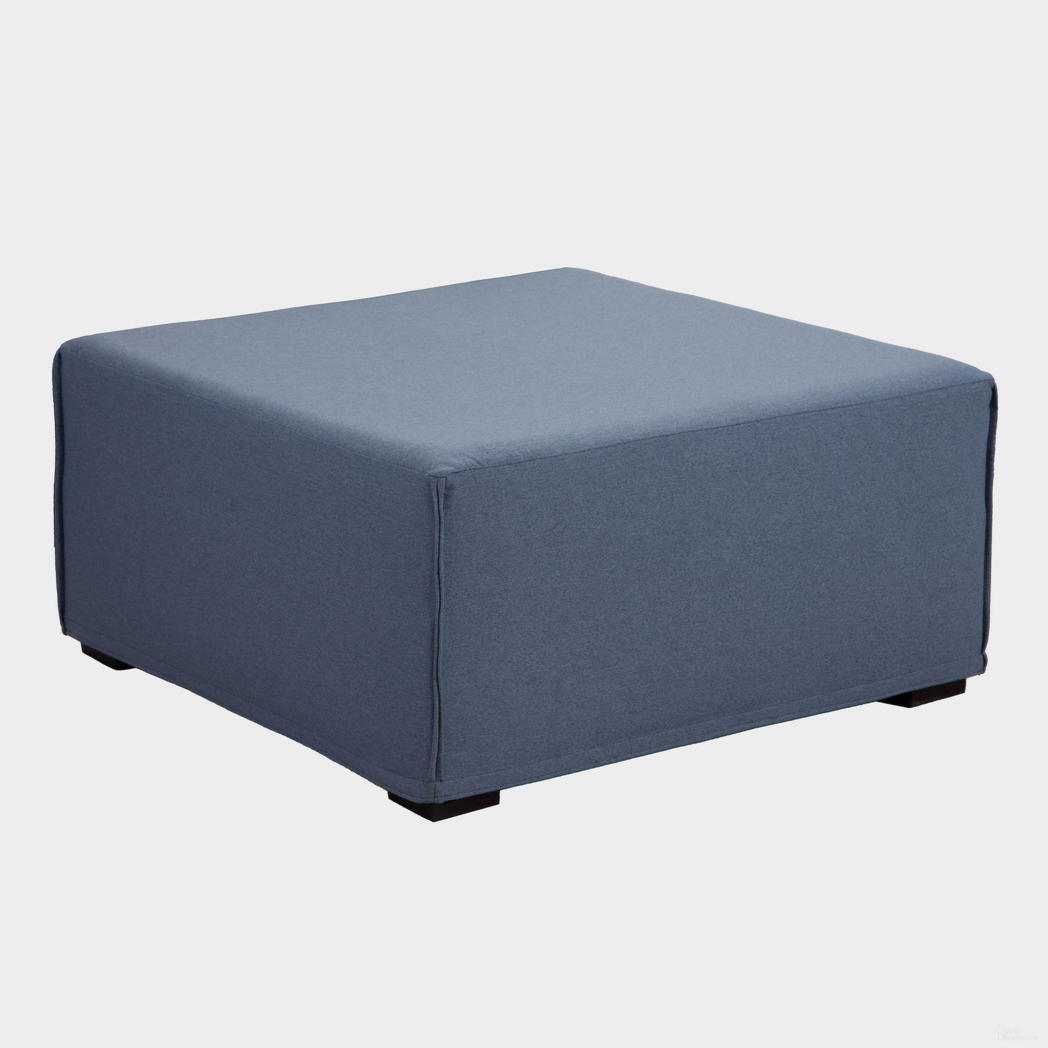 The appearance of Austin Flexible Slipcover Modular Sofa Ottoman with Square Leg In Blue designed by Chromcraft in the modern / contemporary interior design. This blue piece of furniture was selected by 1StopBedrooms from Austin Collection to add a touch of cosiness and style into your home. Sku: SC3232AU-LQ. Material: Plywood.