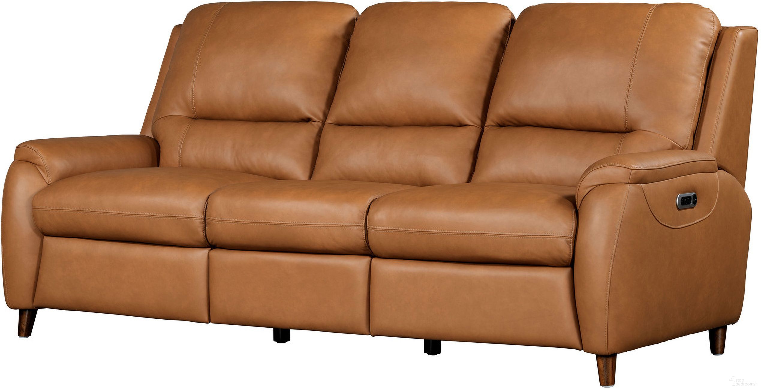 The appearance of Austin Power Sofa with Power Headrest In Caramel Cream designed by Parker House in the transitional interior design. This cream piece of furniture  was selected by 1StopBedrooms from Austin Collection to add a touch of cosiness and style into your home. Sku: MAUS#832PH-CMCR. Material: Top Grain Leather.