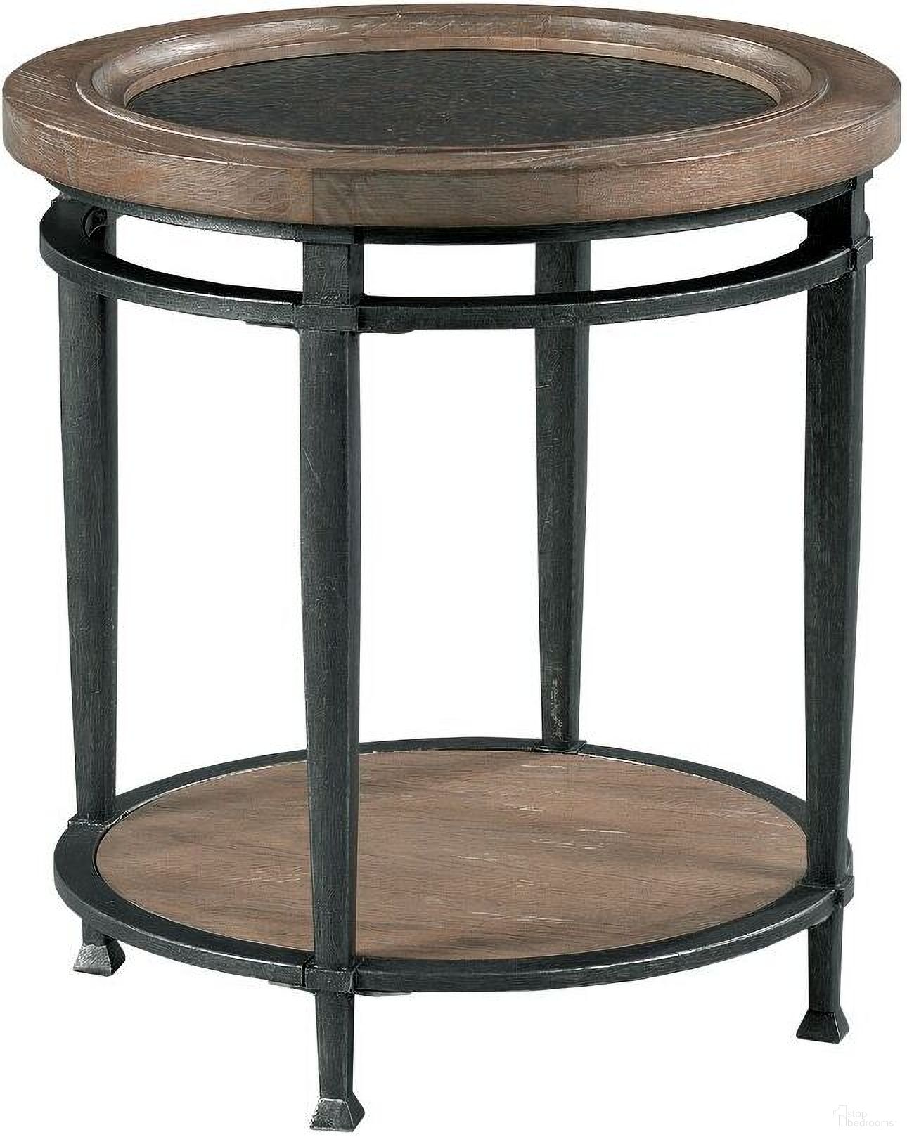 The appearance of Austin Round End Table In Medium Brown designed by Hammary in the transitional interior design. This medium brown piece of furniture  was selected by 1StopBedrooms from Austin Collection to add a touch of cosiness and style into your home. Sku: 955-918. Material: Wood.