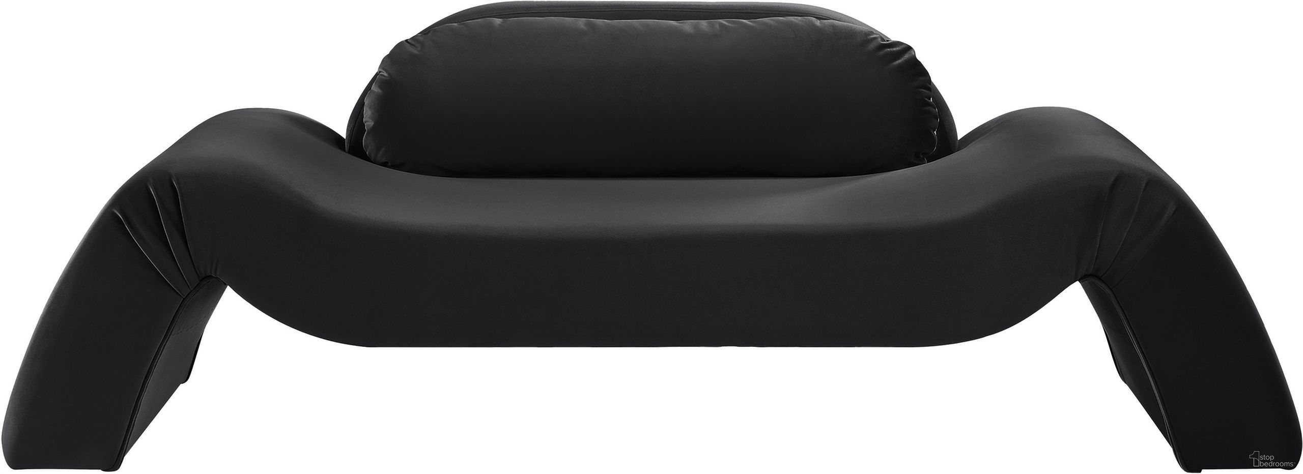 The appearance of Austin Velvet Loveseat In Black Velvet designed by Meridian in the modern / contemporary interior design. This black velvet piece of furniture  was selected by 1StopBedrooms from Austin Collection to add a touch of cosiness and style into your home. Sku: 44008Black-L. Material: Velvet.