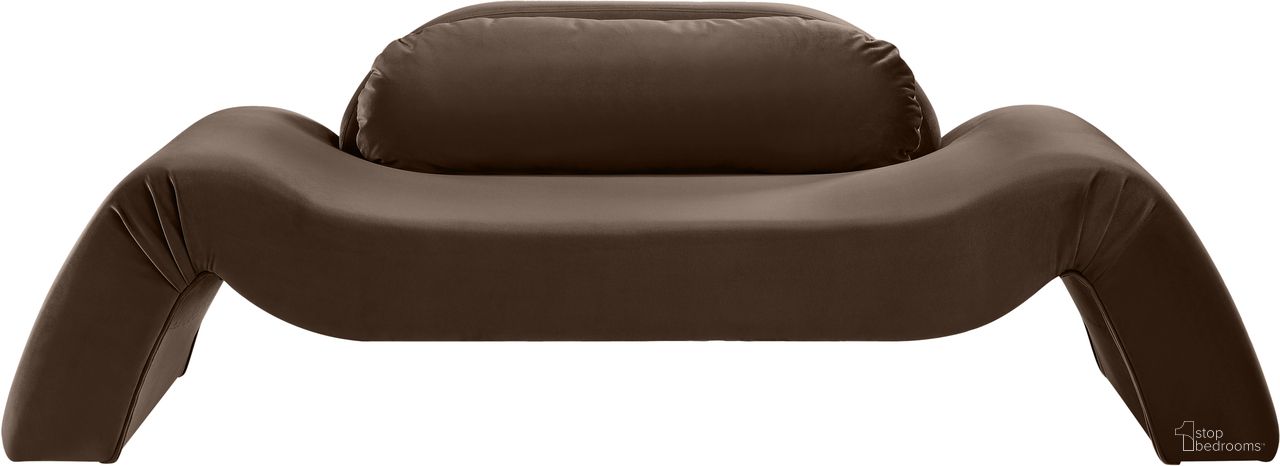 The appearance of Austin Velvet Loveseat In Brown Velvet designed by Meridian in the modern / contemporary interior design. This brown velvet piece of furniture  was selected by 1StopBedrooms from Austin Collection to add a touch of cosiness and style into your home. Sku: 44008Brown-L. Material: Velvet.