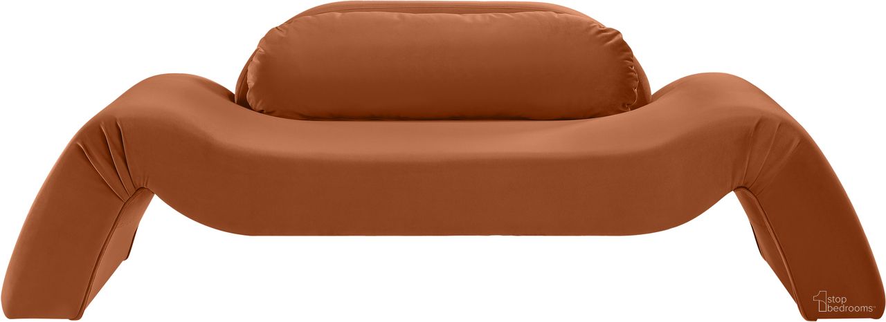 The appearance of Austin Velvet Loveseat In Cognac Velvet designed by Meridian in the modern / contemporary interior design. This cognac velvet piece of furniture was selected by 1StopBedrooms from Austin Collection to add a touch of cosiness and style into your home. Sku: 44008Cognac-L. Material: Velvet.