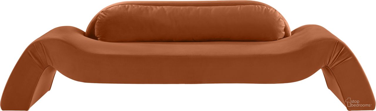 The appearance of Austin Velvet Sofa In Cognac Velvet designed by Meridian in the modern / contemporary interior design. This cognac velvet piece of furniture was selected by 1StopBedrooms from Austin Collection to add a touch of cosiness and style into your home. Sku: 44008Cognac-S. Material: Velvet.