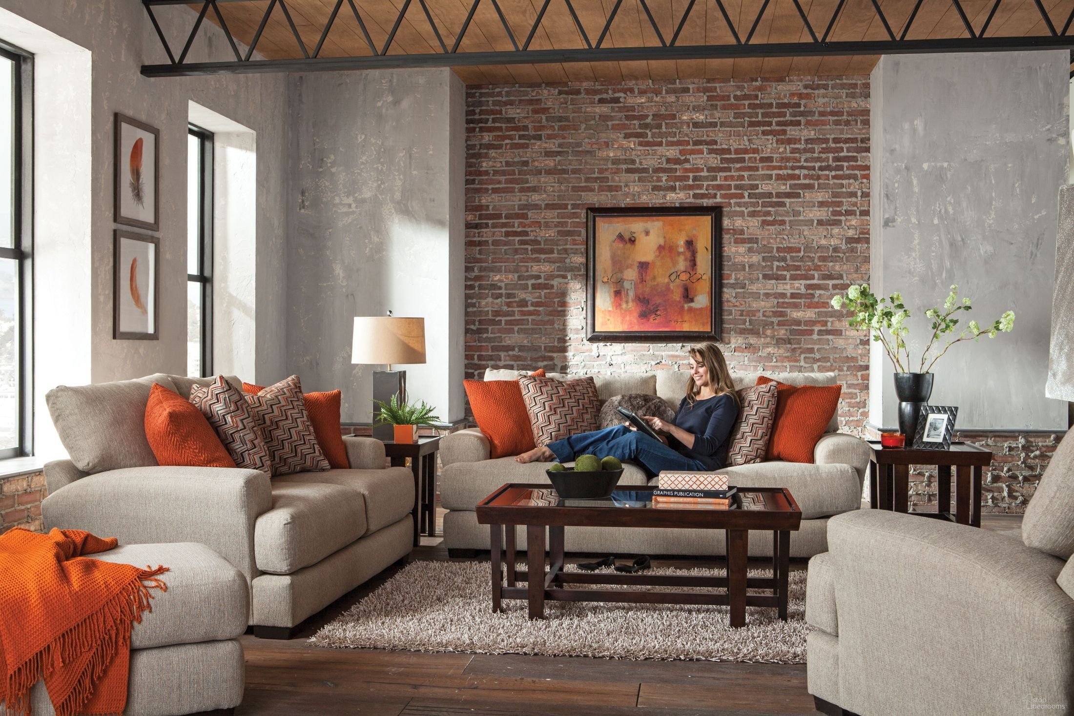The appearance of Ava Cashew Living Room Set designed by Jackson in the transitional interior design. This beige piece of furniture  was selected by 1StopBedrooms from Ava Collection to add a touch of cosiness and style into your home. Sku: 449803179636;449802179636. Material: Polyester.