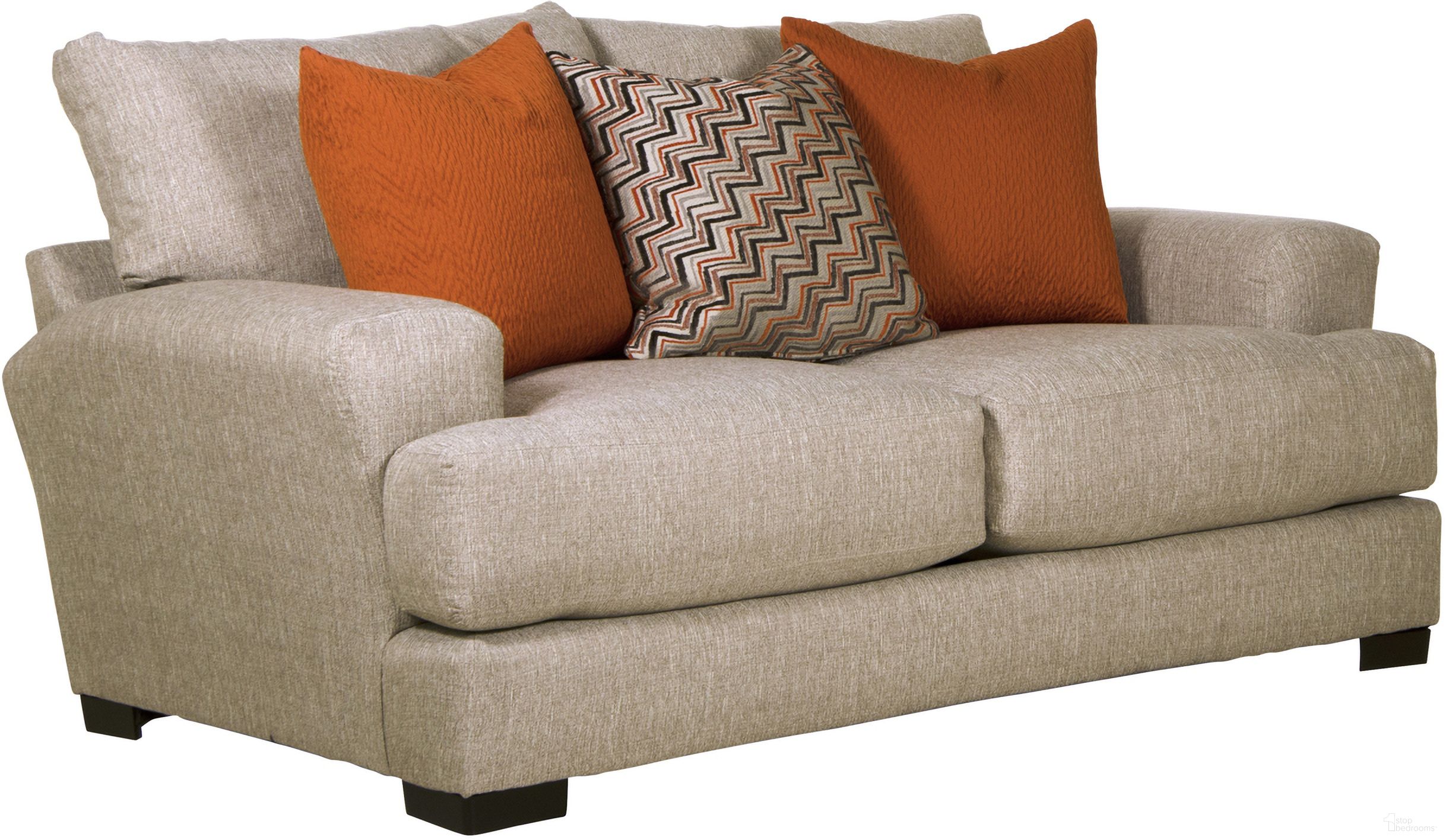 The appearance of Ava Cashew Loveseat designed by Jackson in the transitional interior design. This beige piece of furniture was selected by 1StopBedrooms from Ava Collection to add a touch of cosiness and style into your home. Sku: 449802179636287024. Material: Polyester.