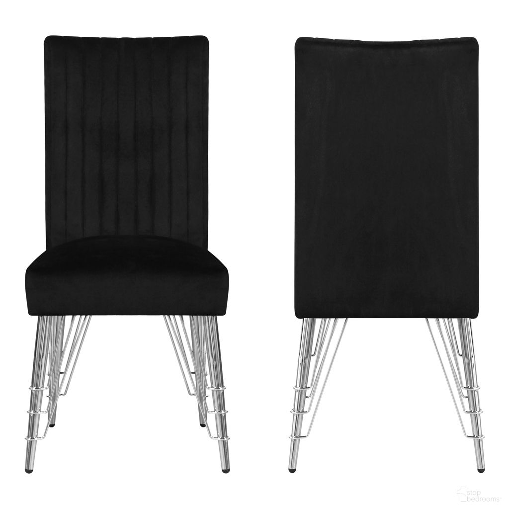 The appearance of Ava Dining Chair Set of 2 In Black and Silver designed by New Classic in the modern / contemporary interior design. This black/silver piece of furniture was selected by 1StopBedrooms from Ava Collection to add a touch of cosiness and style into your home. Sku: D1891-20. Material: Wood. Chair Type: Side Chair.