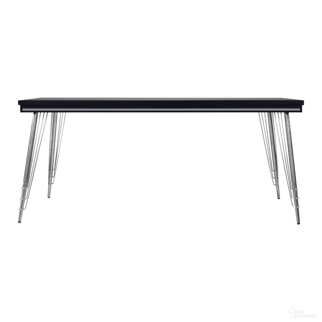 The appearance of Ava Dining Table In Black and Silver designed by New Classic in the modern / contemporary interior design. This black/silver piece of furniture was selected by 1StopBedrooms from Ava Collection to add a touch of cosiness and style into your home. Sku: D1891-10. Table Base Style: Legs. Material: Wood. Table Top Shape: Rectangular. Size: 71" x 35".