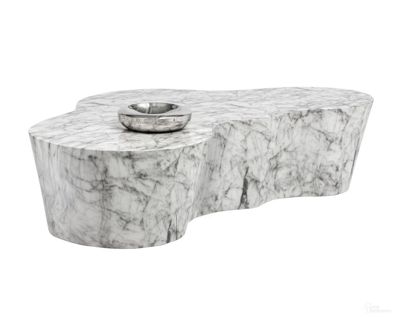 Ava Marble Look Coffee Table In White and Grey