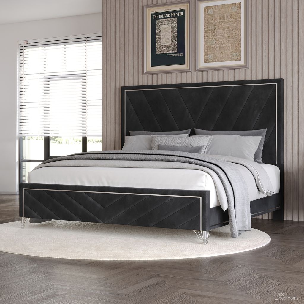 The appearance of Ava Queen Bed In Black and Silver designed by New Classic in the modern / contemporary interior design. This black/silver piece of furniture was selected by 1StopBedrooms from Ava Collection to add a touch of cosiness and style into your home. Sku: B1891-315;B1891-335. Material: Fabric. Bed Size: Queen.