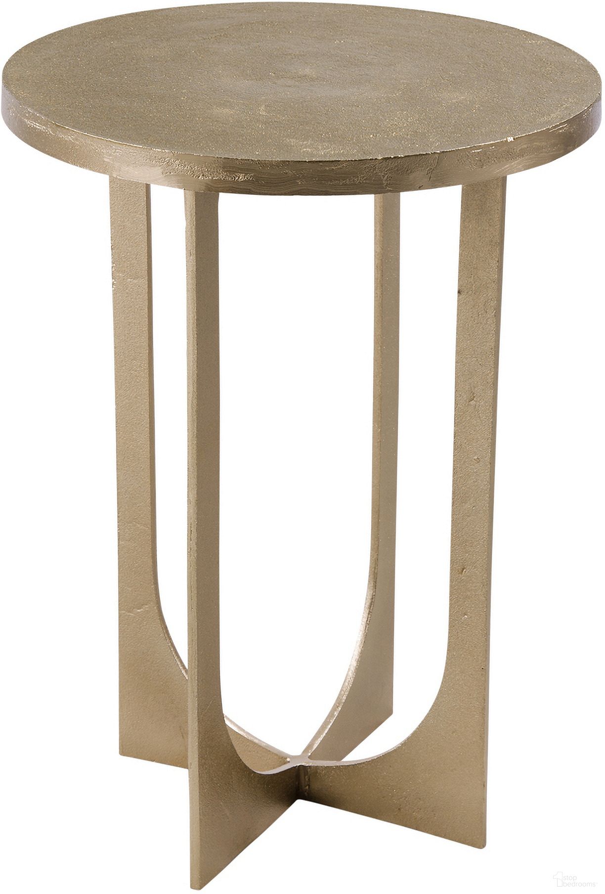 The appearance of Ava Round Accent Table In Gold designed by Bassett Mirror Company in the modern / contemporary interior design. This gold piece of furniture  was selected by 1StopBedrooms from Ava Collection to add a touch of cosiness and style into your home. Sku: 9122-LR-223. Material: Cast Aluminum.