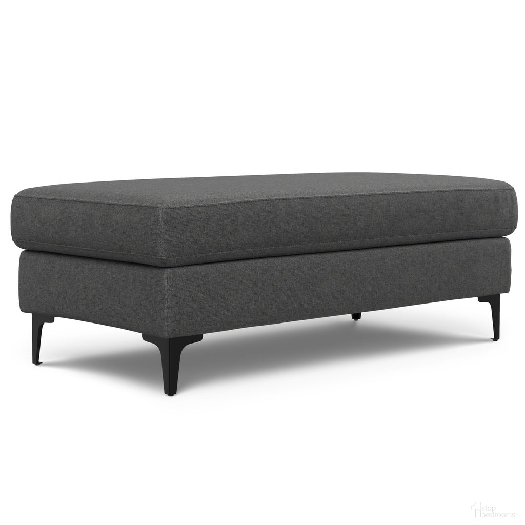 The appearance of Ava Woven Performance Fabric Large Rectangular Ottoman In Pebble Grey designed by Simpli Home in the transitional interior design. This pebble grey piece of furniture  was selected by 1StopBedrooms from Ava Collection to add a touch of cosiness and style into your home. Sku: AXCOTBNAVA-PBG. Material: Plywood.