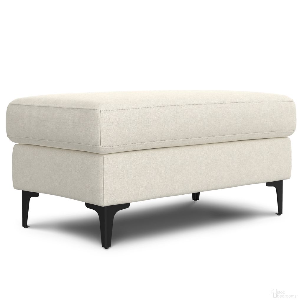 The appearance of Ava Woven Performance Fabric Ottoman In Cream designed by Simpli Home in the transitional interior design. This cream piece of furniture was selected by 1StopBedrooms from Ava Collection to add a touch of cosiness and style into your home. Sku: AXCOTAVA-CR. Material: Plywood.