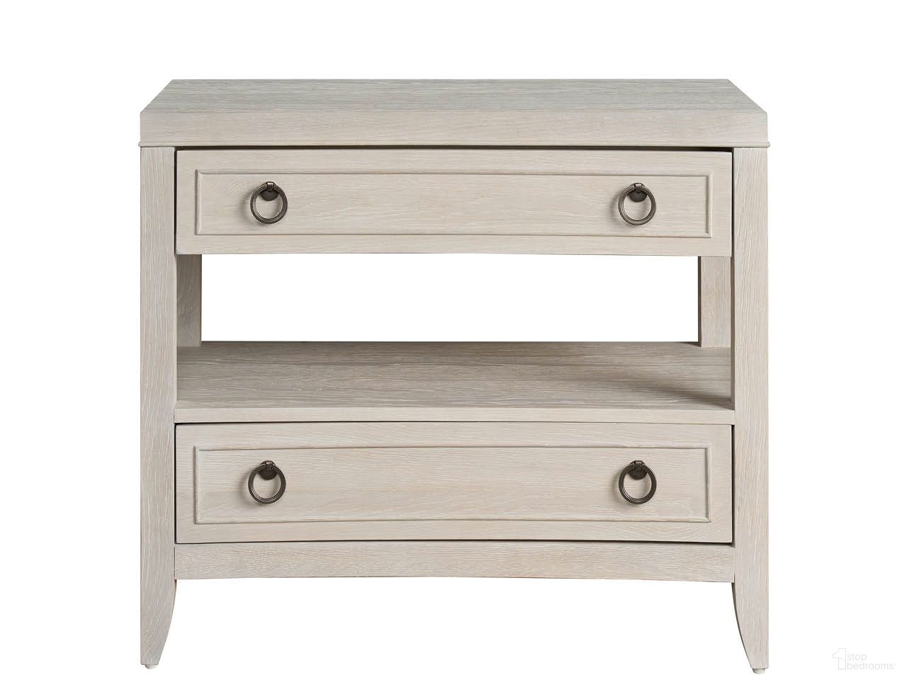 The appearance of Avaline Nightstand In White Oak designed by Universal in the modern / contemporary interior design. This white oak piece of furniture was selected by 1StopBedrooms from Avaline Collection to add a touch of cosiness and style into your home. Sku: U428350. Material: Wood.