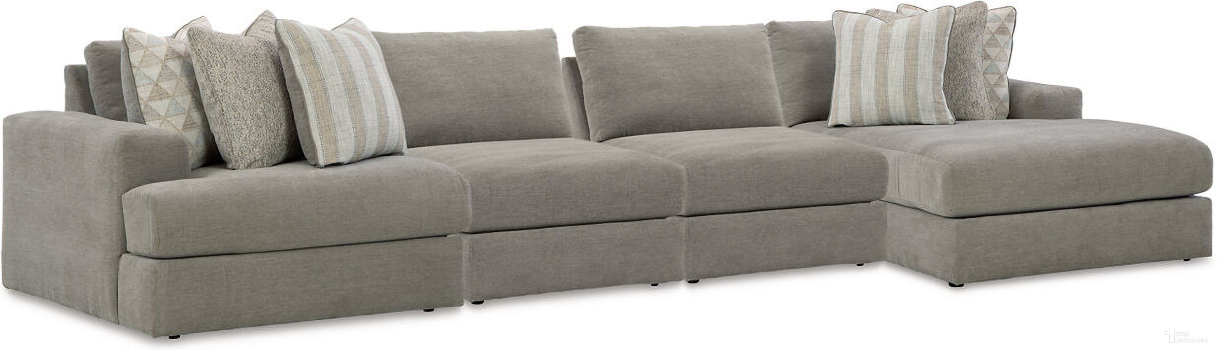The appearance of Avaliyah 4-Piece Sectional In Ash designed by Signature Design by Ashley in the modern / contemporary interior design. This ash piece of furniture  was selected by 1StopBedrooms from Avaliyah Collection to add a touch of cosiness and style into your home. Sku: 5810364;5810346;5810346;5810317. Material: Chenille.