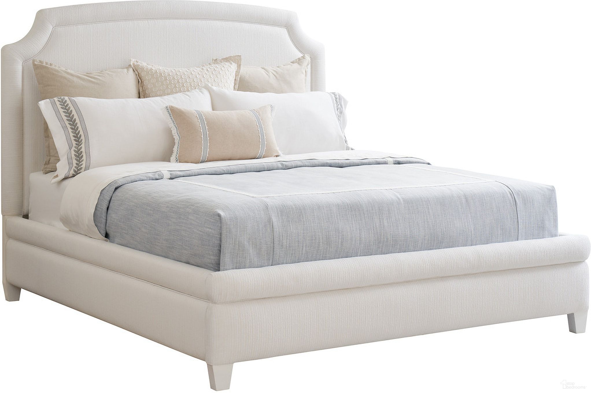 The appearance of Laguna Avalon California King Upholstered Bed In Tides designed by Barclay Butera in the transitional interior design. This tides piece of furniture was selected by 1StopBedrooms from Laguna Collection to add a touch of cosiness and style into your home. Sku: 935-145C. Material: Fabric. Bed Size: California King. Bed Type: Upholstered Bed.