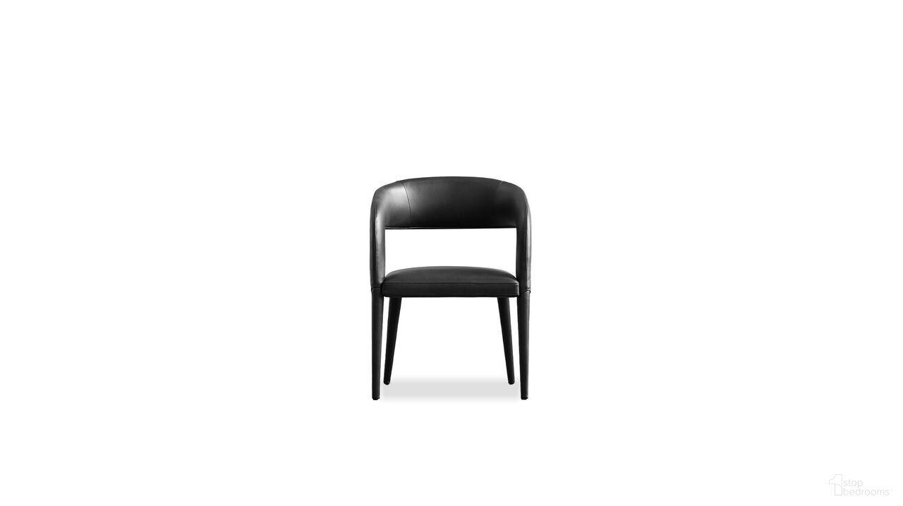 The appearance of Avalon Dining Armchair In Caviar Black Sauvage designed by Mobital in the modern / contemporary interior design. This caviar black sauvage piece of furniture  was selected by 1StopBedrooms from Avalon Collection to add a touch of cosiness and style into your home. Sku: DAR-AVAL-CBSL-. Material: Leather. Chair Type: Arm Chair.