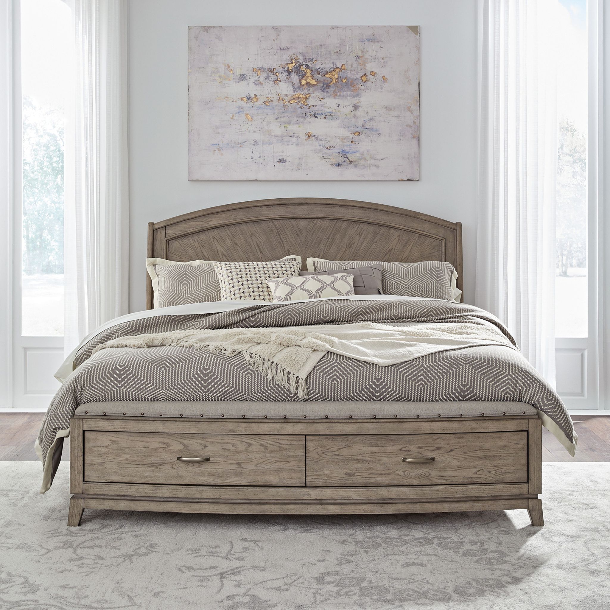 The appearance of Avalon King Panel Storage Bed In Brown designed by Liberty in the modern / contemporary interior design. This brown piece of furniture was selected by 1StopBedrooms from Avalon Collection to add a touch of cosiness and style into your home. Sku: 805-BR24FS;805-BR24H;805-BR90RSP. Bed Type: Storage Bed. Bed Size: King. Material: Rubberwood.