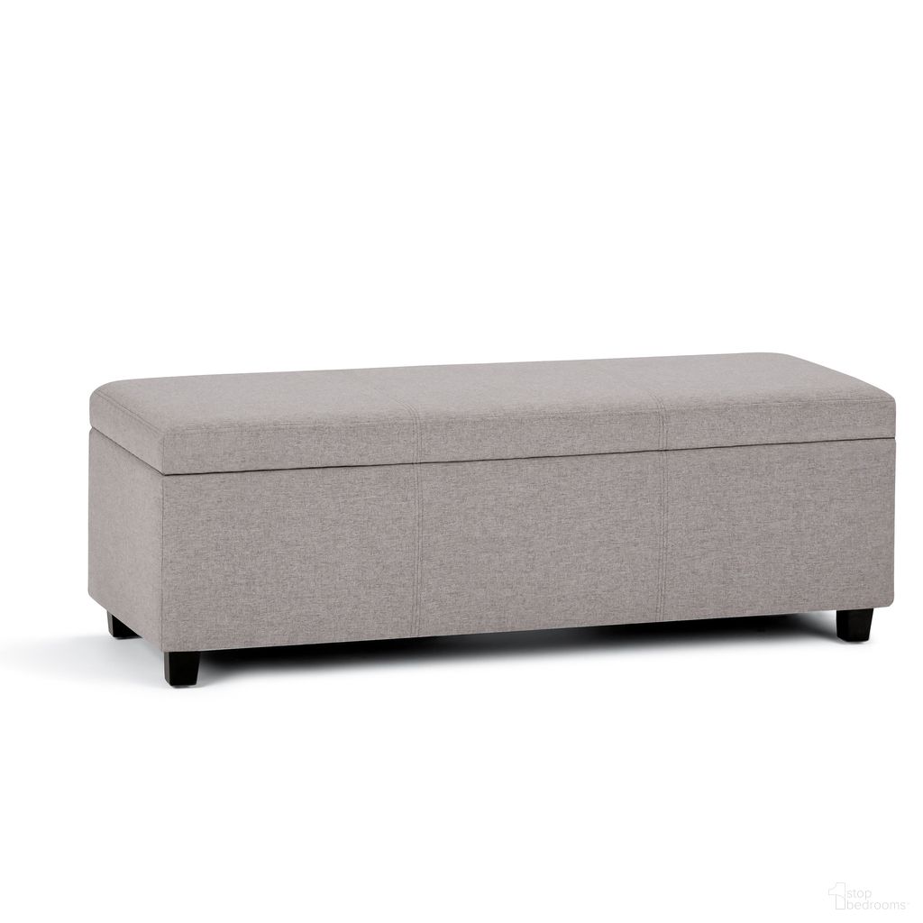 The appearance of Avalon Linen Look Fabric Storage Ottoman Bench In Cloud Grey designed by Simpli Home in the modern / contemporary interior design. This cloud grey piece of furniture was selected by 1StopBedrooms from Avalon Collection to add a touch of cosiness and style into your home. Sku: AXCF18-CLG. Material: Linen.