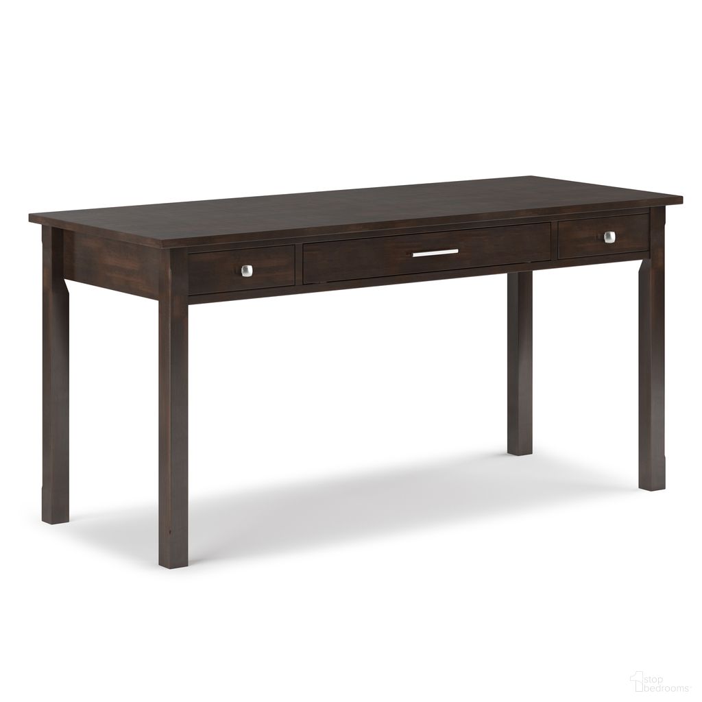 The appearance of Avalon Solid Wood Large Desk In Tobacco Brown designed by Simpli Home in the modern / contemporary interior design. This tobacco brown piece of furniture was selected by 1StopBedrooms from Avalon Collection to add a touch of cosiness and style into your home. Sku: AXCAVA52-TB. Material: Pine.