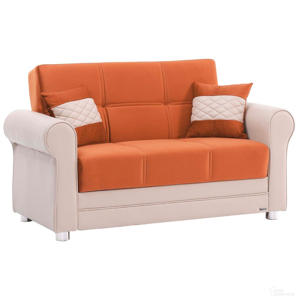 The appearance of Avalon Upholstered Convertible Loveseat with Storage In Orange designed by Casamode in the modern / contemporary interior design. This orange piece of furniture was selected by 1StopBedrooms from Avalon Collection to add a touch of cosiness and style into your home. Sku: AVA-POR-LS. Material: Polyester.