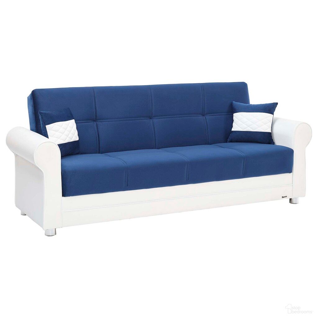 Avalon Upholstered Convertible Sofabed with Storage In Sky Blue