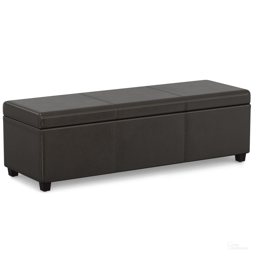 The appearance of Avalon Vegan Faux Leather Extra Large Storage Ottoman Bench In Tanners Brown designed by Simpli Home in the modern / contemporary interior design. This tanners brown piece of furniture was selected by 1StopBedrooms from Avalon Collection to add a touch of cosiness and style into your home. Sku: AXCF18XL-BR. Material: Faux Leather.