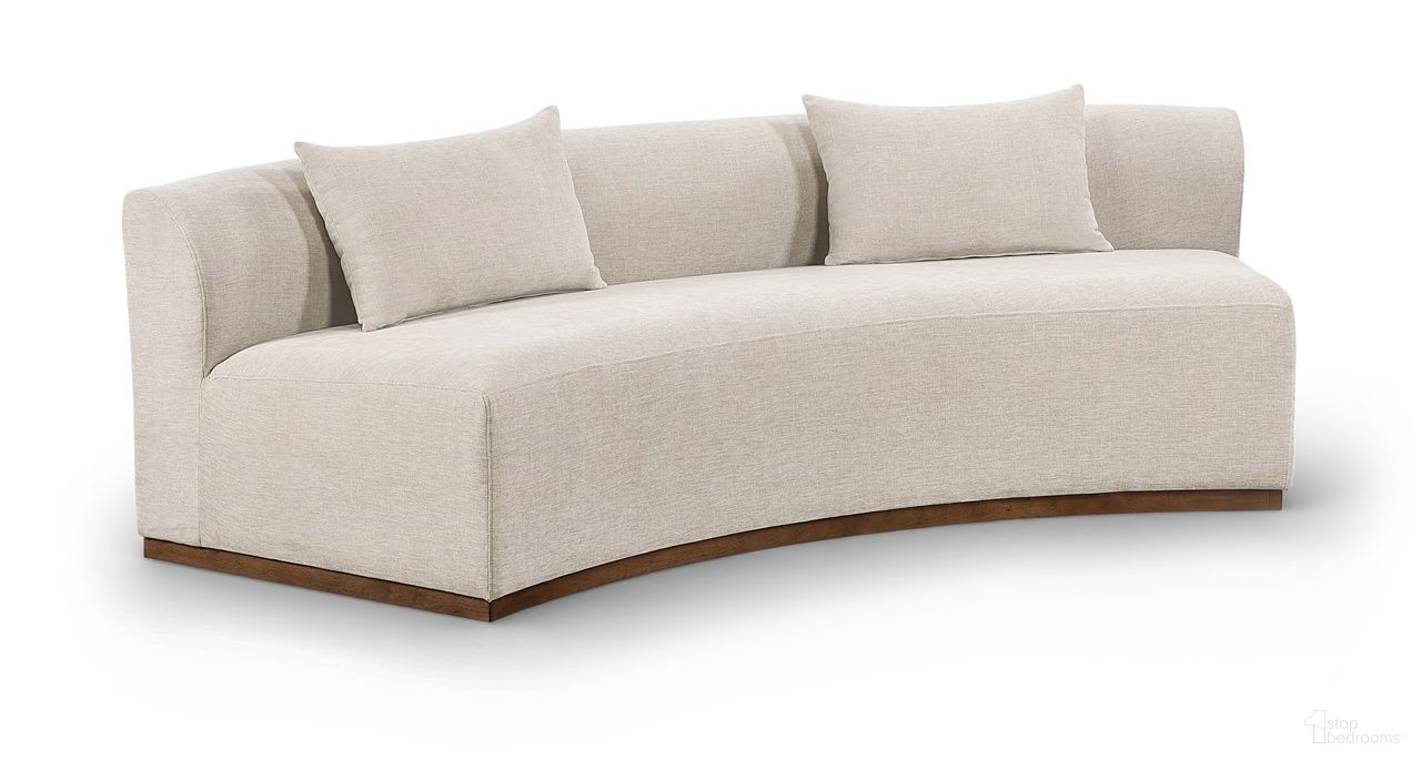 The appearance of Avanti 104 Inch Chenille Fabric Upholstered Sofa In Beige designed by Meridian in the modern / contemporary interior design. This beige piece of furniture was selected by 1StopBedrooms from Avanti Collection to add a touch of cosiness and style into your home. Sku: 44016Beige-S. Material: Chenille.