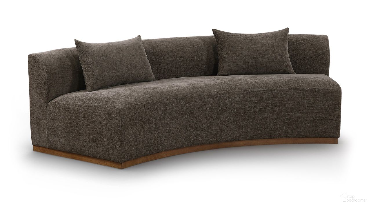 Avanti 104 Inch Chenille Fabric Upholstered Sofa In Brown