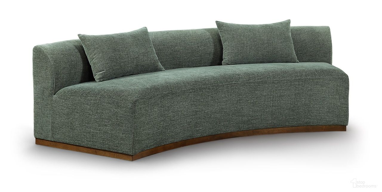 The appearance of Avanti 104 Inch Chenille Fabric Upholstered Sofa In Olive designed by Meridian in the modern / contemporary interior design. This olive piece of furniture was selected by 1StopBedrooms from Avanti Collection to add a touch of cosiness and style into your home. Sku: 44016Olive-S. Material: Chenille.