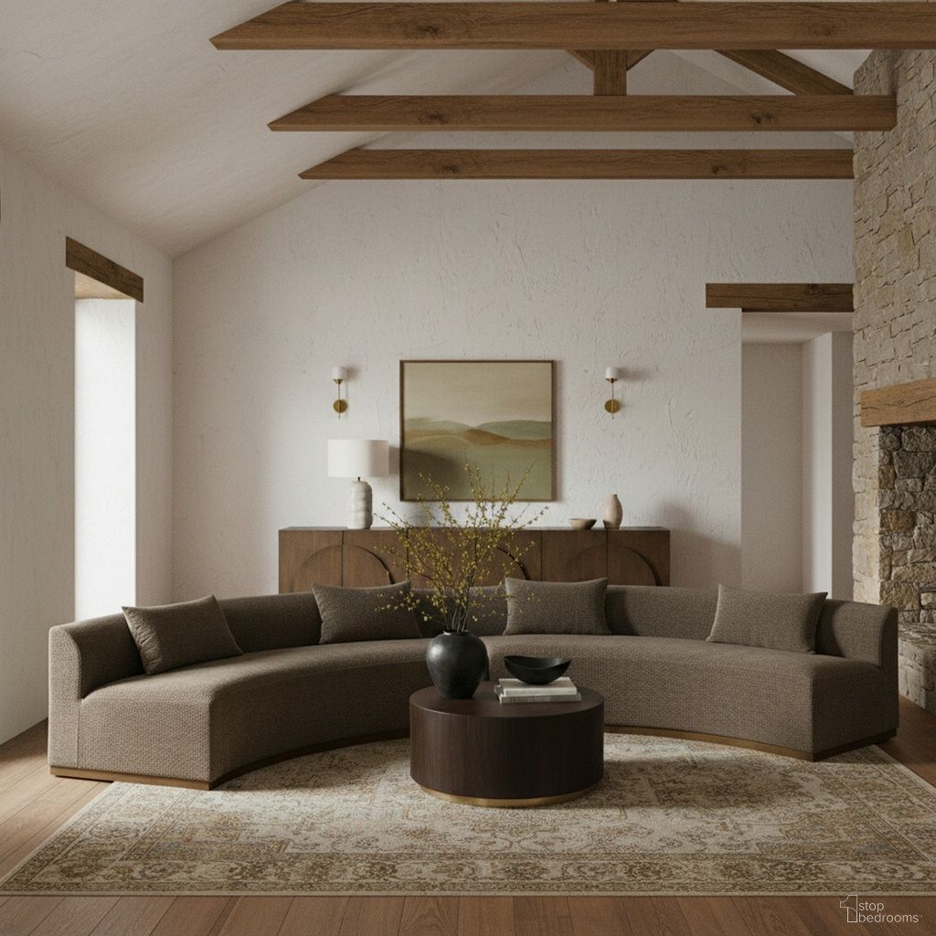 Avanti 182.5 Inch Chenille Fabric Upholstered 2-Piece Modular Sectional In Brown