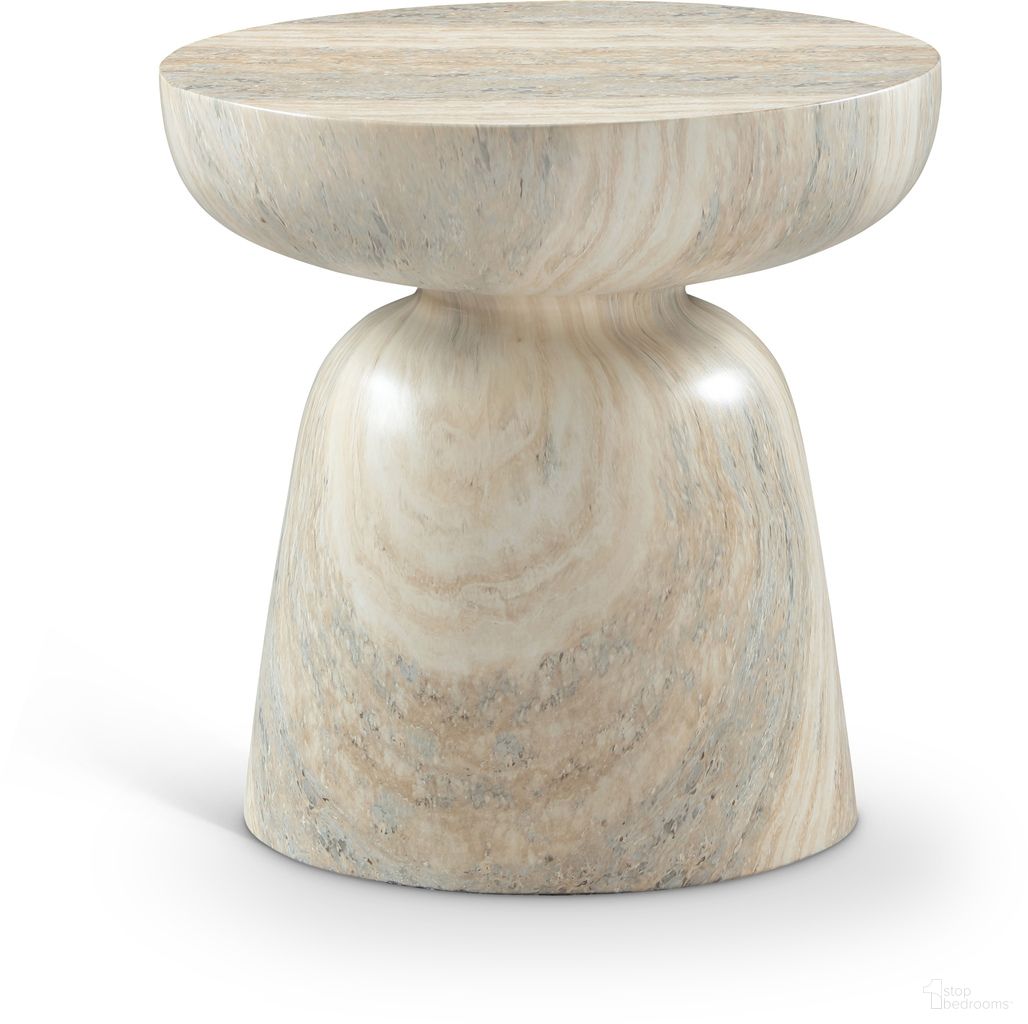 Avellino Concrete End Table In Travertine