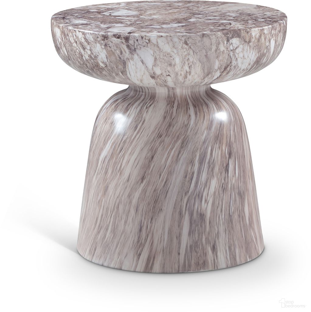 The appearance of Avellino Marble Finish Concrete End Table In Brown designed by Meridian in the modern / contemporary interior design. This brown piece of furniture  was selected by 1StopBedrooms from Avellino Collection to add a touch of cosiness and style into your home. Sku: 99052Brown-ET. Material: Concrete.
