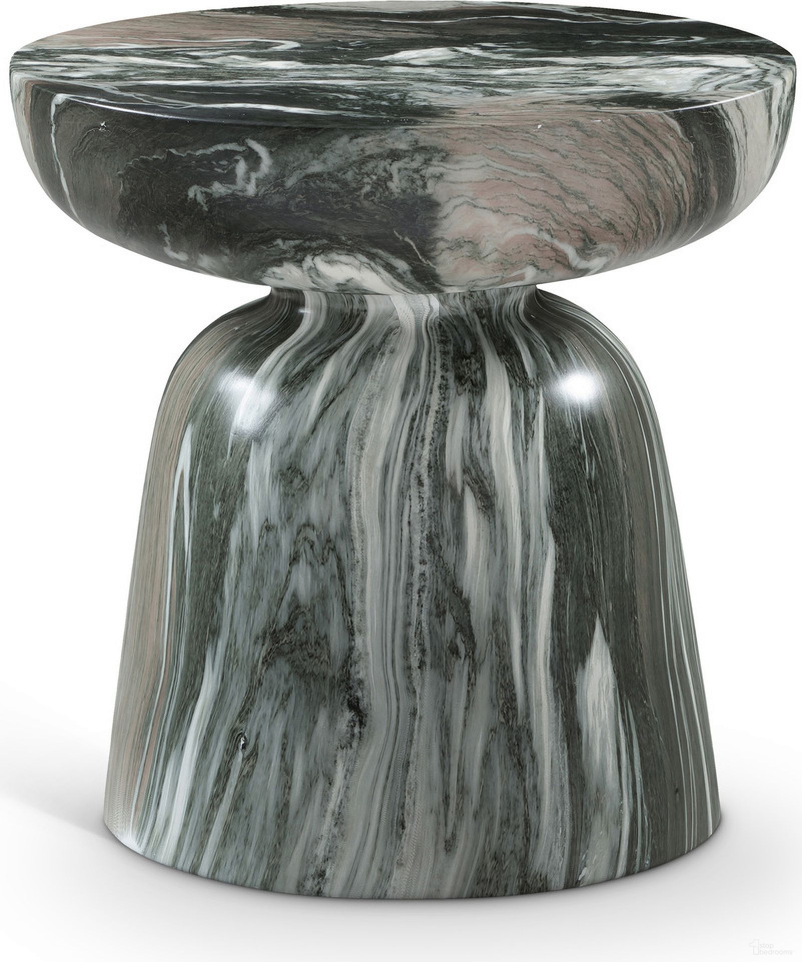 Avellino Marble Finish Concrete End Table In Green