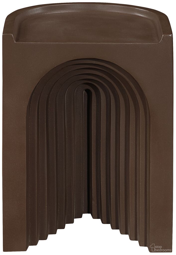 Avenda Concrete End Table In Brown
