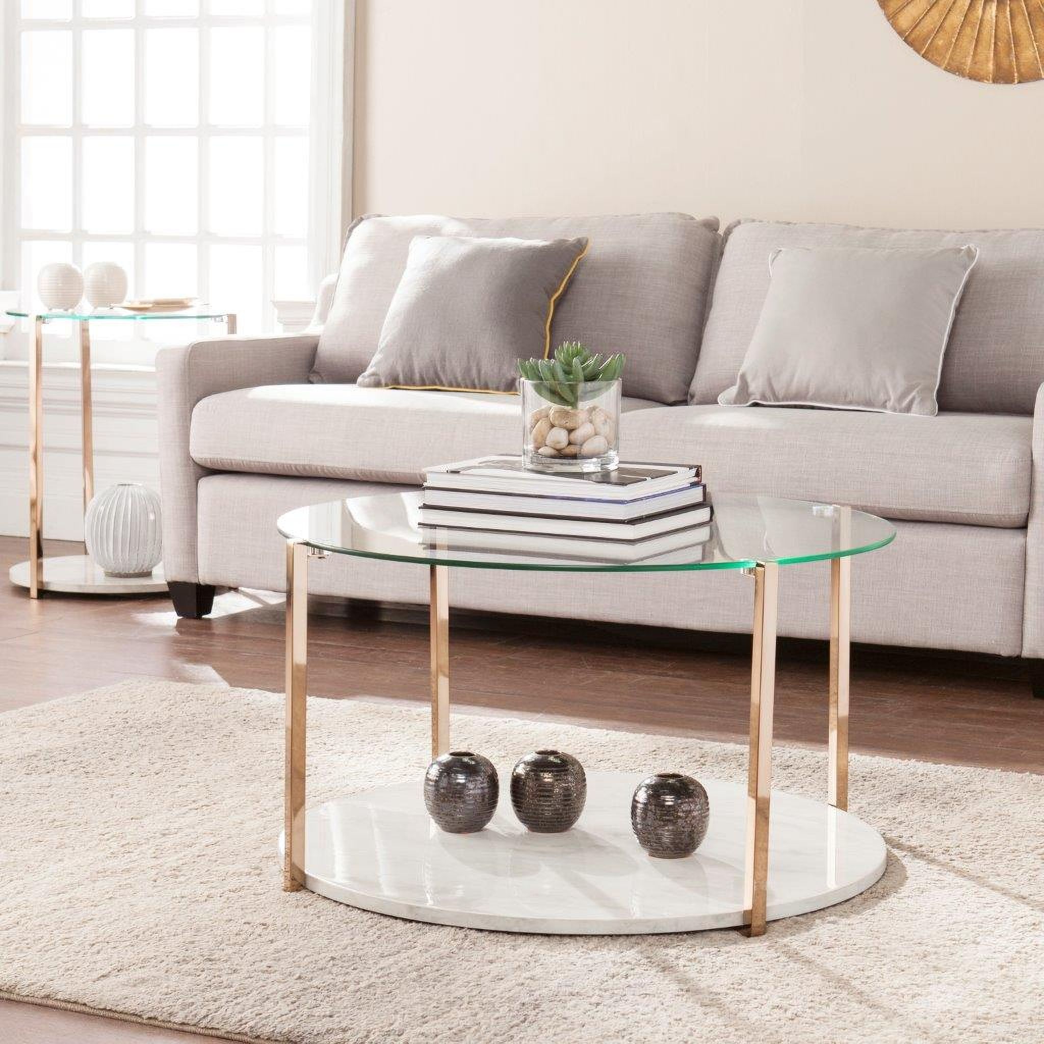 The appearance of Avenida Glam Style Cocktail Table In Warm Gold designed by SEI Furniture in the glam interior design. This gold piece of furniture was selected by 1StopBedrooms from Avenida Collection to add a touch of cosiness and style into your home. Sku: CK1450. Material: Wood.