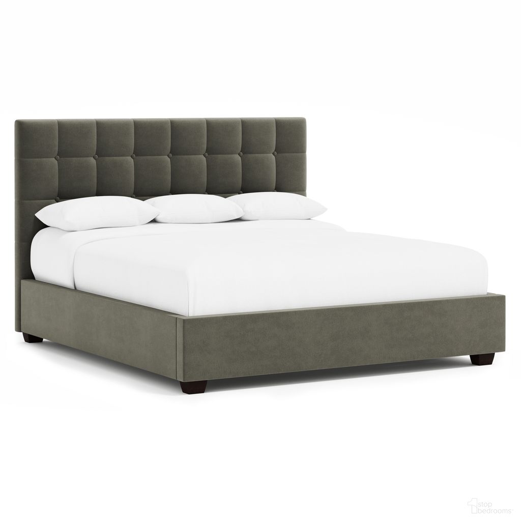 Avery Fabric King Panel Bed In Dark Grey