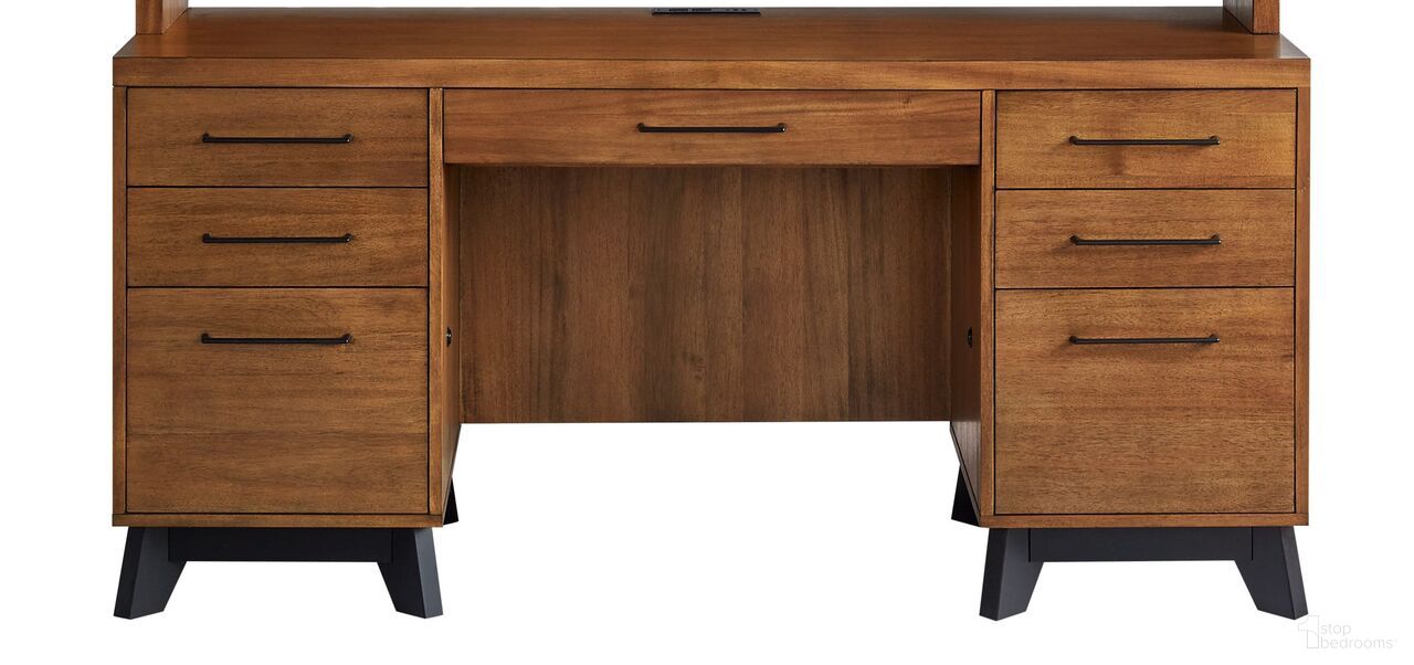 Avery Office Writing Table In Rich Medium Brown