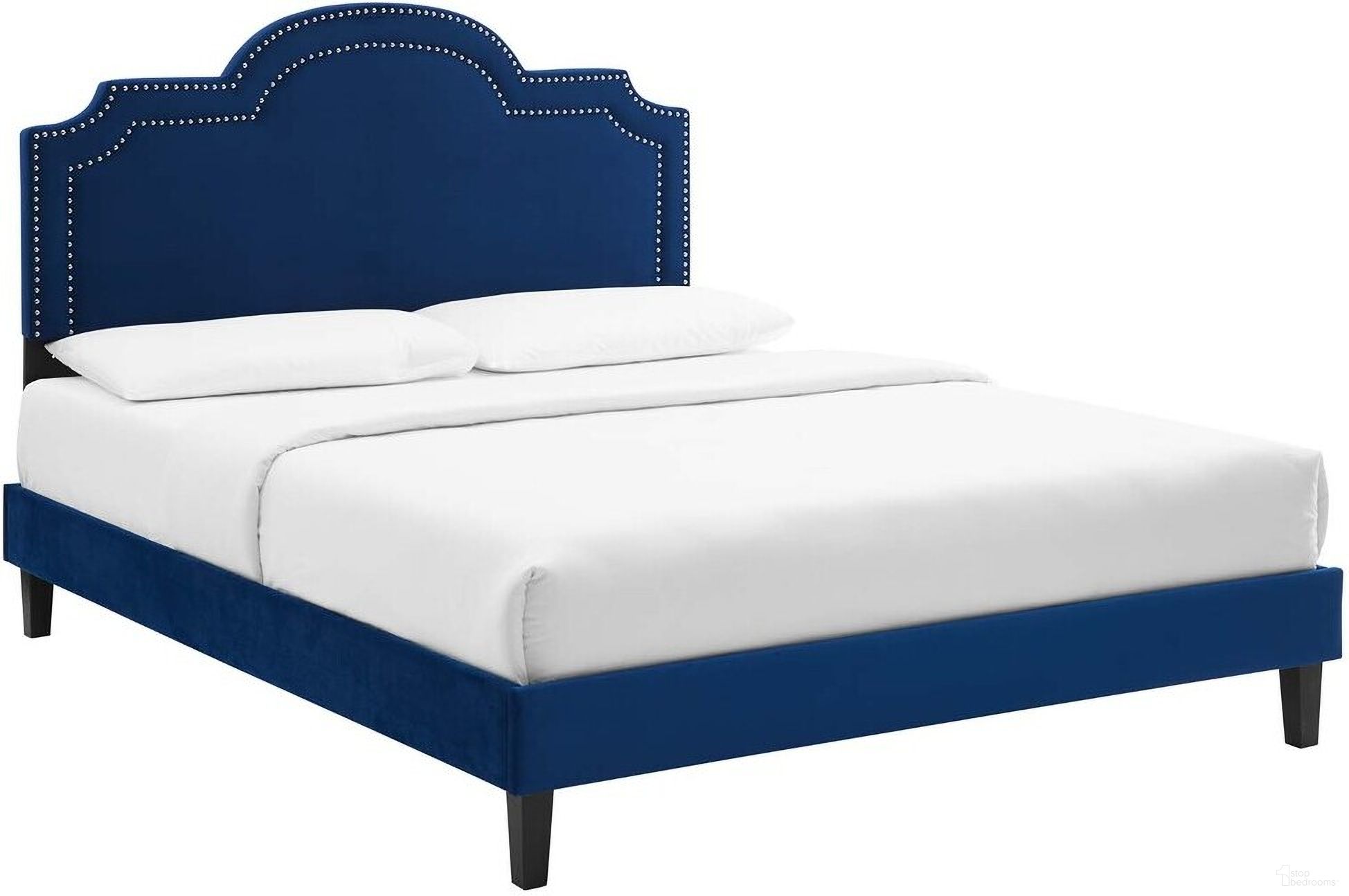 The appearance of Aviana Performance Velvet King Bed In Navy designed by Modway in the modern / contemporary interior design. This navy piece of furniture was selected by 1StopBedrooms from Aviana Collection to add a touch of cosiness and style into your home. Sku: MOD-6267-NAV;MOD-6570-NAV. Bed Type: Platform Bed. Bed Size: King. Material: MDF.