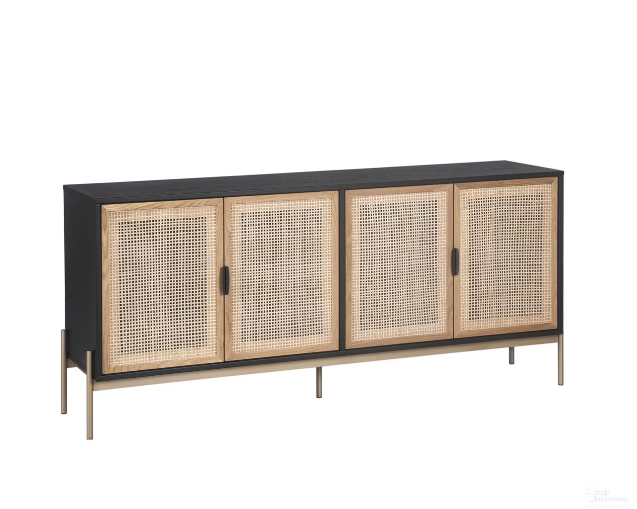 Avida Large Sideboard In Black and Natural