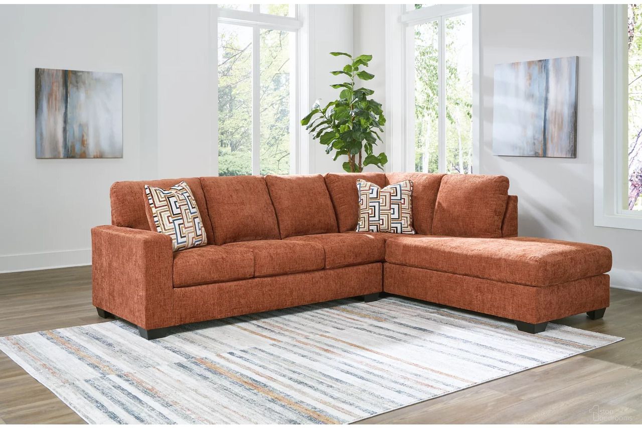 The appearance of Aviemore 2-Piece Sectional with Chaise In Spice designed by Signature Design by Ashley in the transitional interior design. This spice piece of furniture was selected by 1StopBedrooms from Aviemore Collection to add a touch of cosiness and style into your home. Sku: 2430466;2430417. Material: Polyester. Layout: Sofa & Chaise. Orientation: RAF.