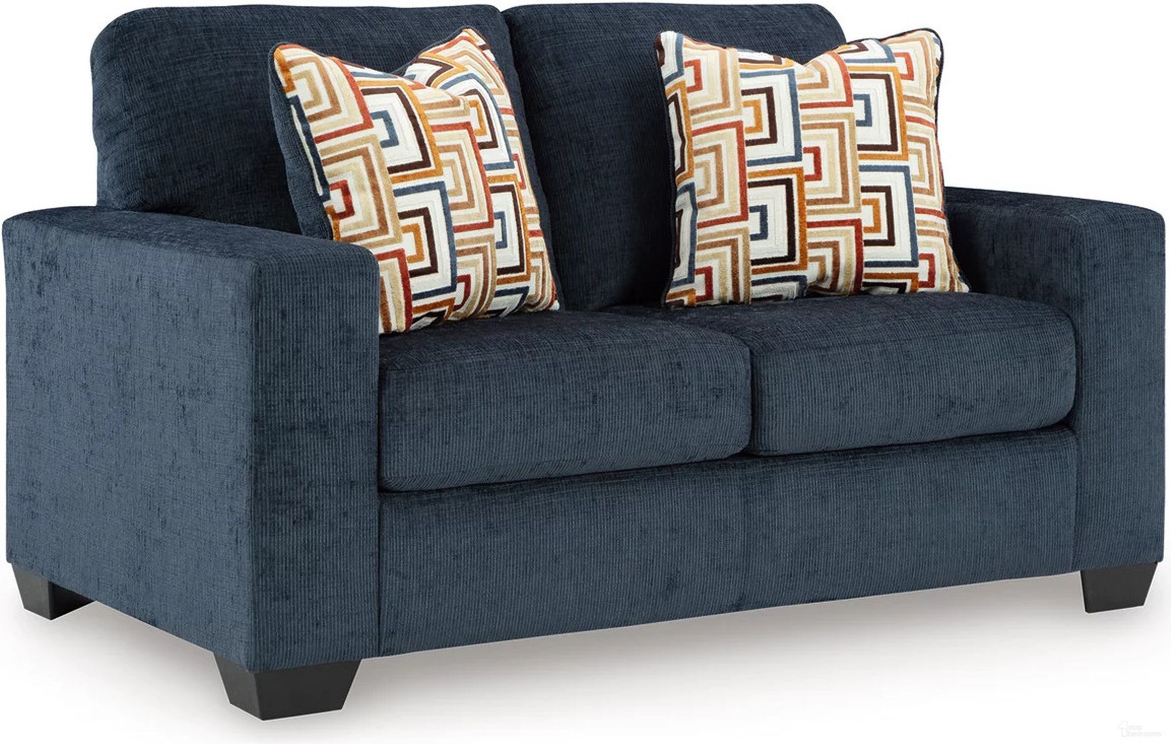 The appearance of Aviemore Loveseat In Ink designed by Signature Design by Ashley in the modern / contemporary interior design. This ink piece of furniture  was selected by 1StopBedrooms from Aviemore Collection to add a touch of cosiness and style into your home. Sku: 2430335. Material: Fabric.