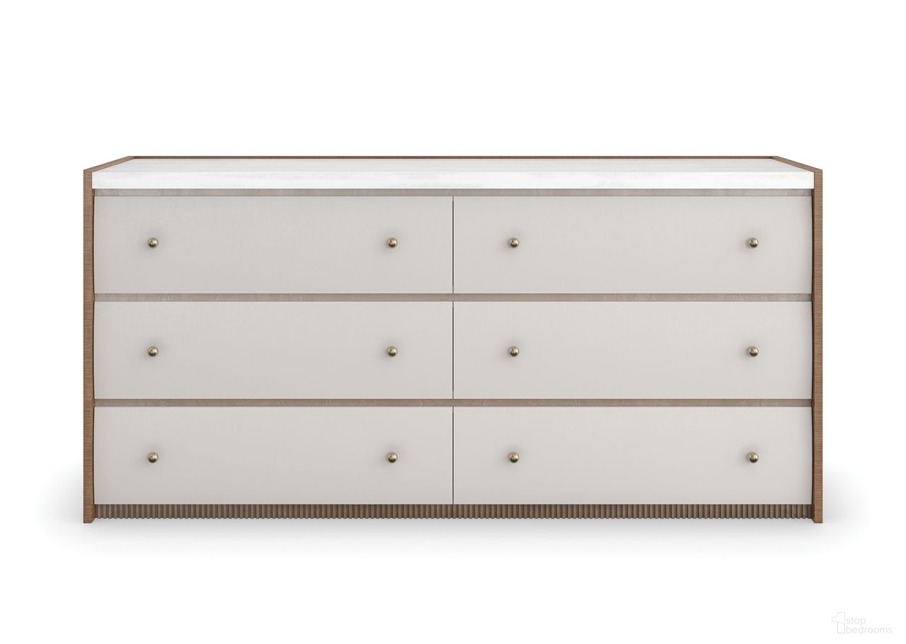The appearance of Avignon Dresser In White designed by Caracole in the transitional interior design. This white piece of furniture was selected by 1StopBedrooms from Avignon Collection to add a touch of cosiness and style into your home. Sku: CLA-023-012. Material: Stone.
